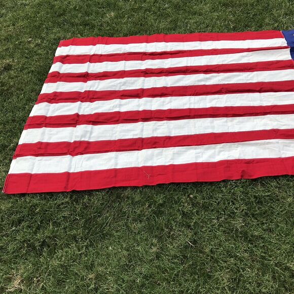 Vintage USA Valley Forge Flag American 50 Stars Large 4.5 x 9.5 Grommets 112x57 - Picture 5 of 9